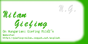 milan giefing business card